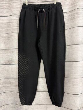 NWT Mens Jordan Black Joggers With Textured Panels & Elastic Cuffs Size L